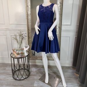 Navy Blue Formal Cocktail Homecoming Dress
